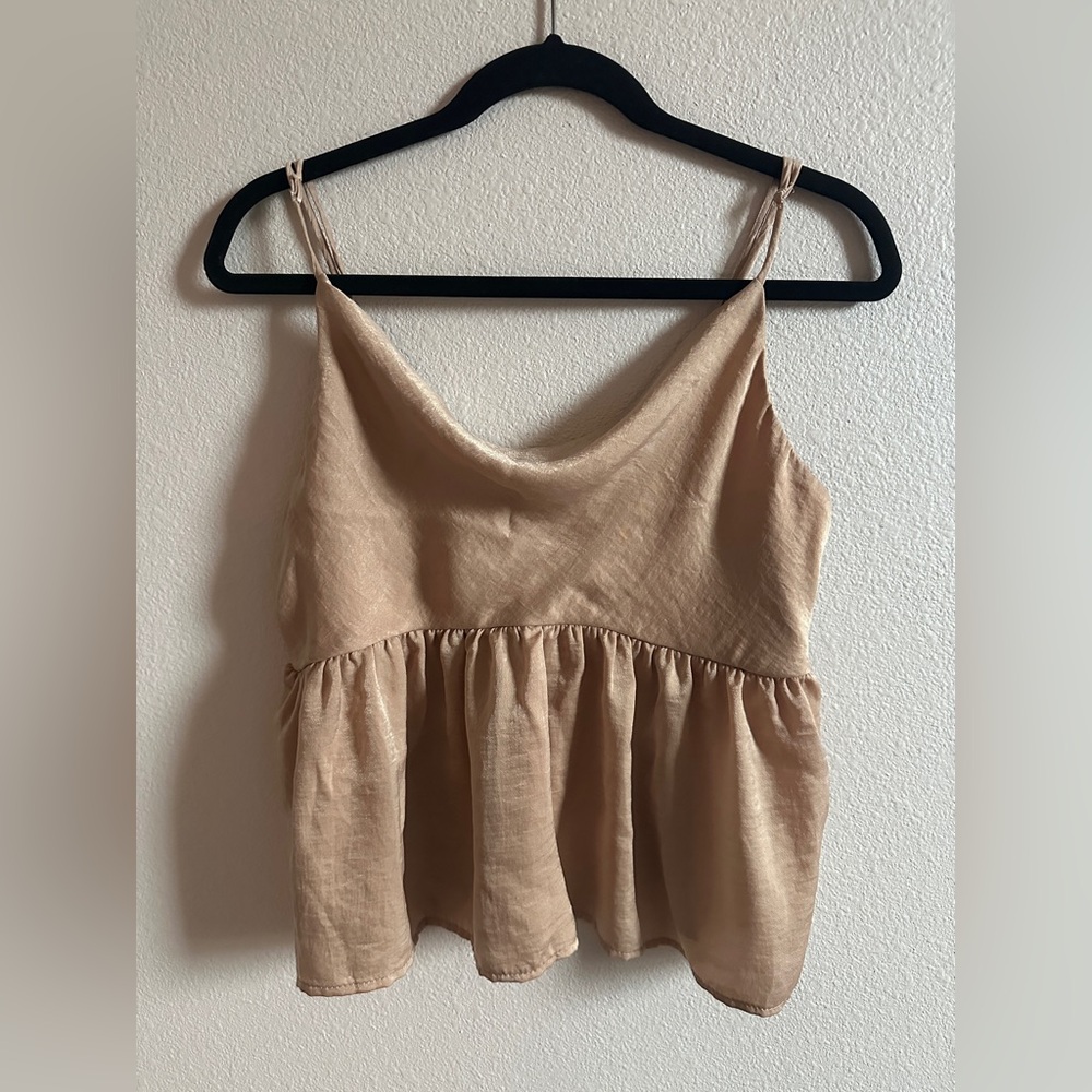 American Eagle Outfitters Gold Babydoll Tank Top